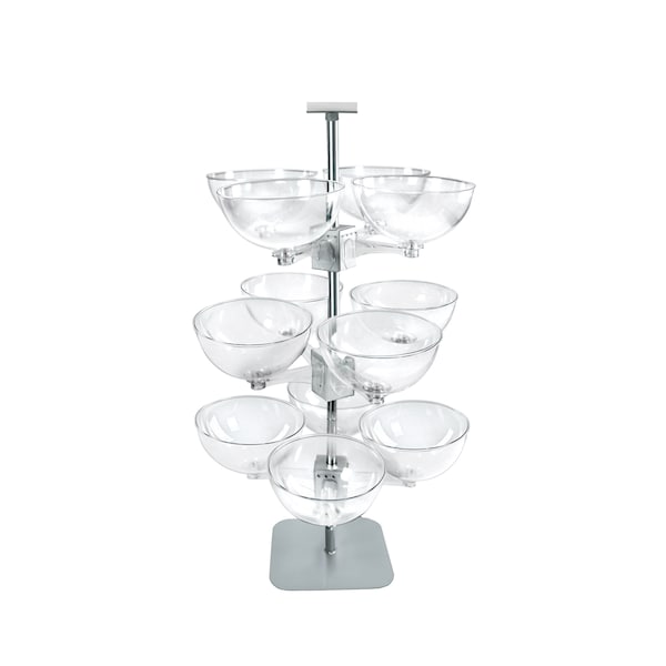 Quad Arm Bowl Tower 14" Diameter Plastic Bowls (12 Bowls)